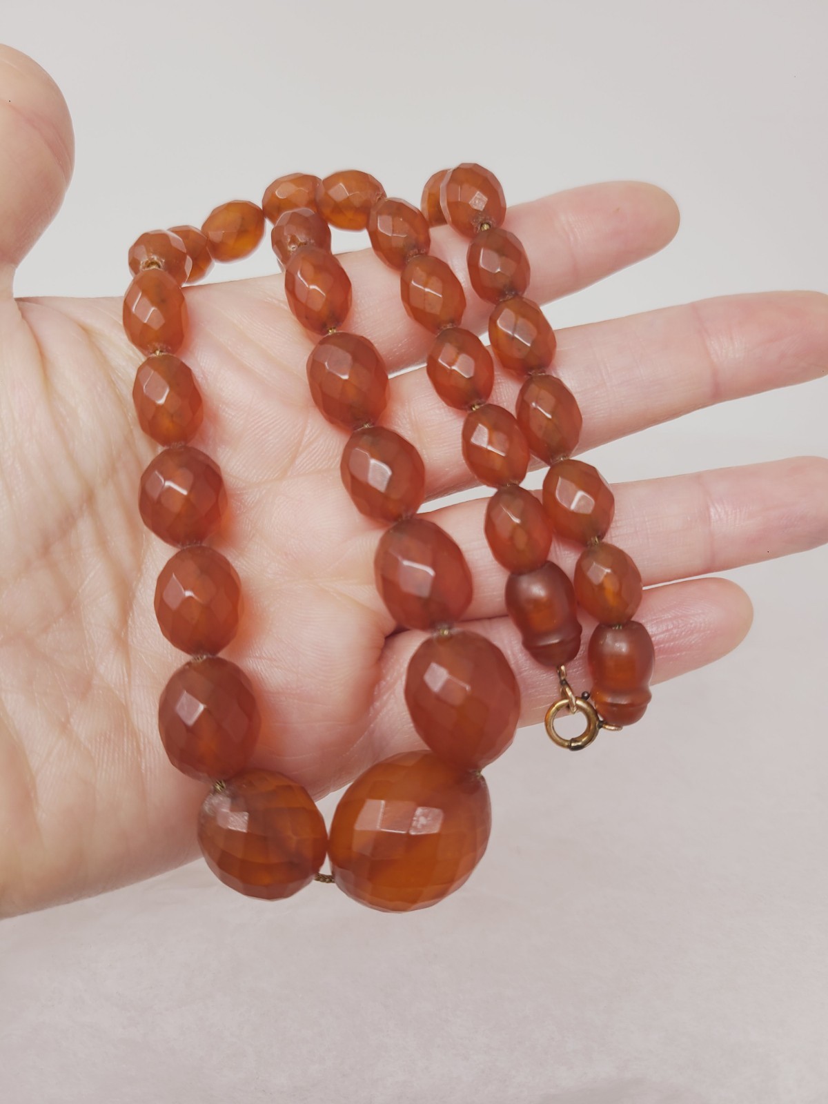 Antique Baltic Untreated Honey Amber Necklace Gold Filled Chain