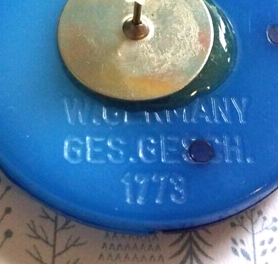 Vtg 1950’S Signed West Germany Ges Gesch 1773 Two Tone Blue Post Earring Round