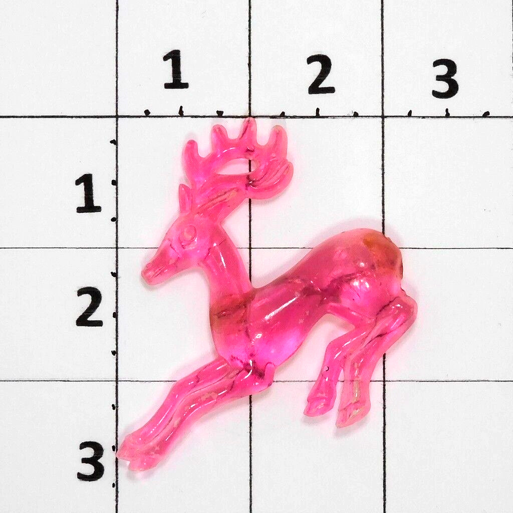 Vintage Christmas Brooch WWII Era Pink Lucite Reindeer Historical Collectible
