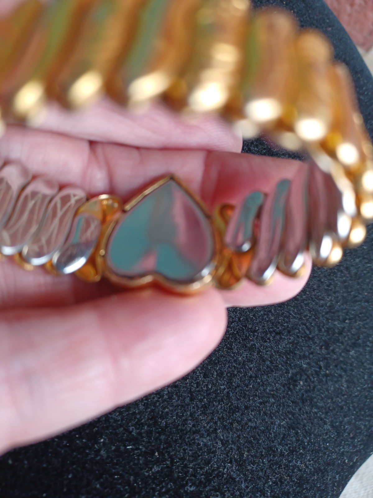 CHILD SIZE VINTAGE SWEETHEART 1/20 12K GOLD FILLED HEART EXPANSION BRACELET