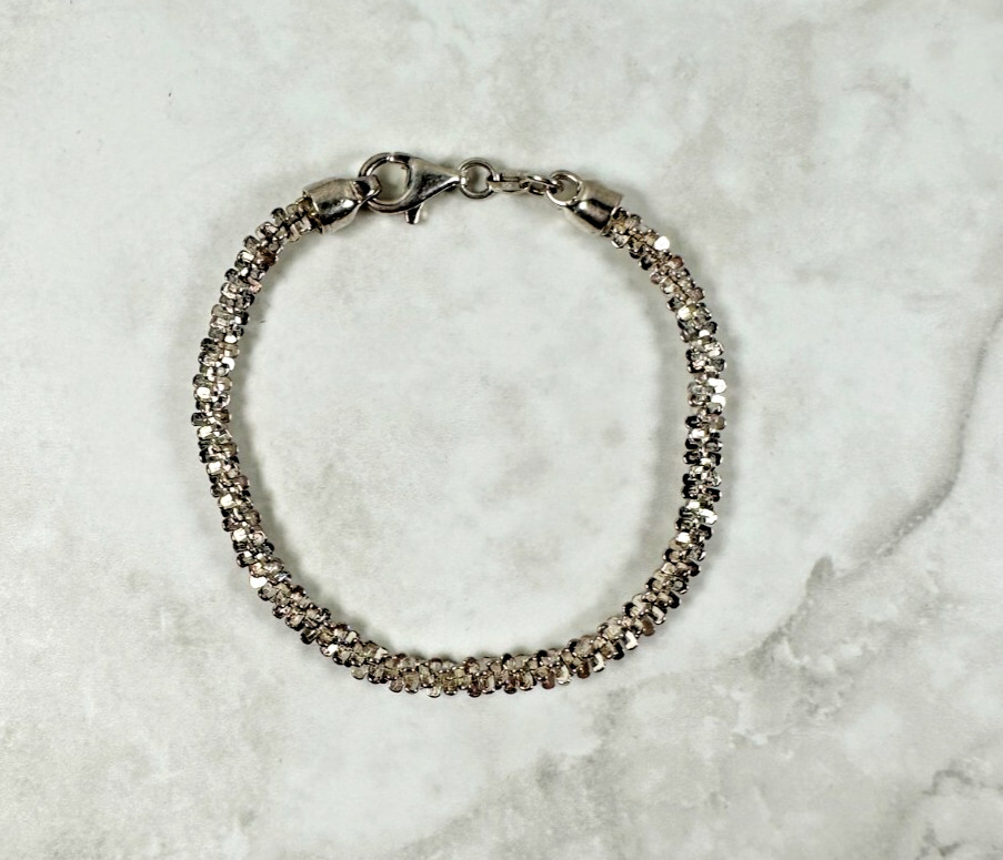 Sterling Silver Twist Bracelet – Italy 925 – 6.5″