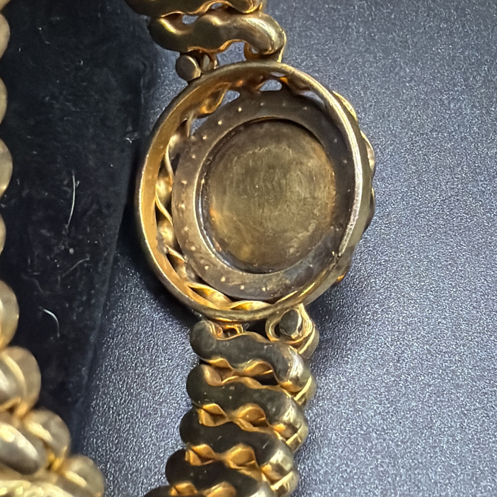 Antique DFB Co Carmen BLK Onyx Sweetheart Locket Expansion Bracelet Exceptional