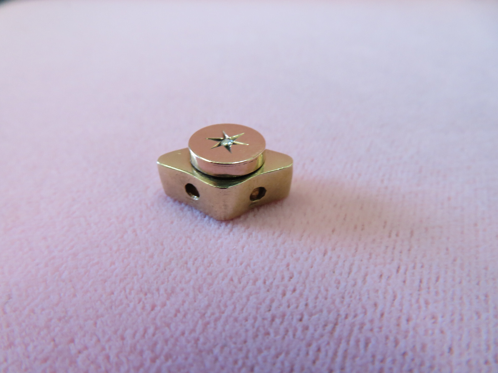 14K Solid Y. Gold Diamond Chip Slide Charm for Bracelet 2.15 Grams