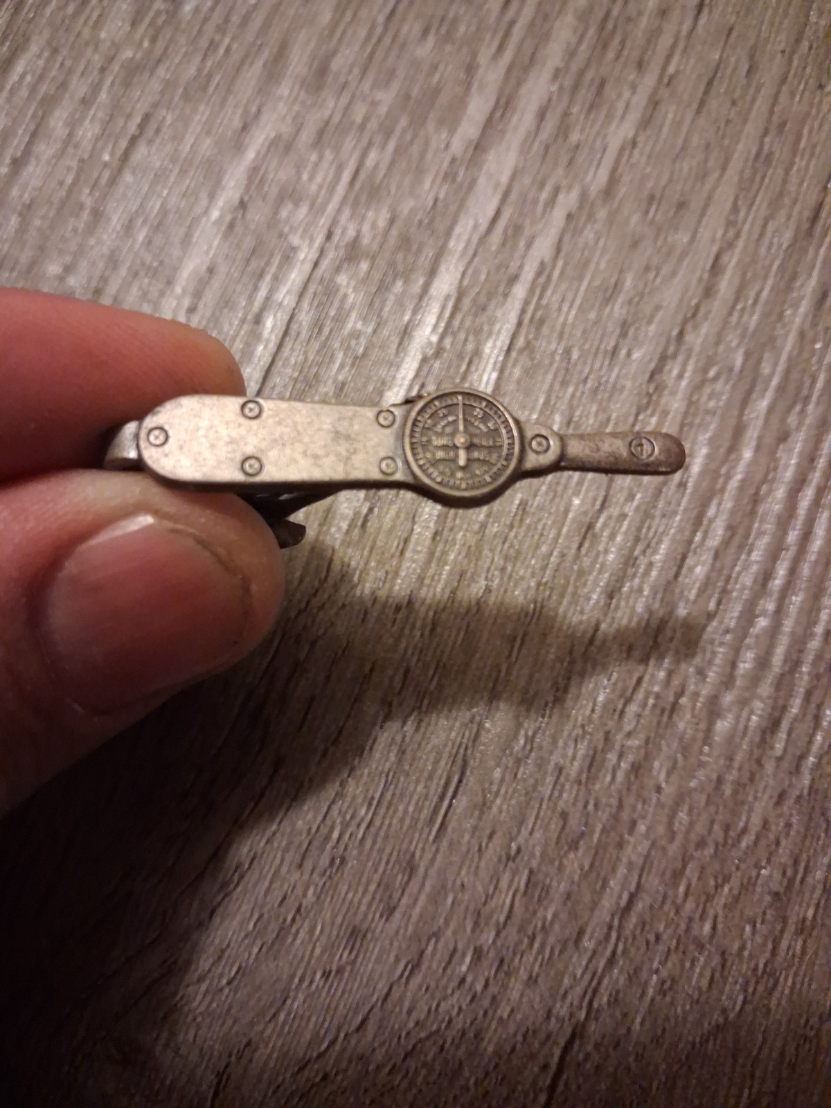 Leavens Co. Vintage Brass Silver-toned Tie Clip Attleboro Mass