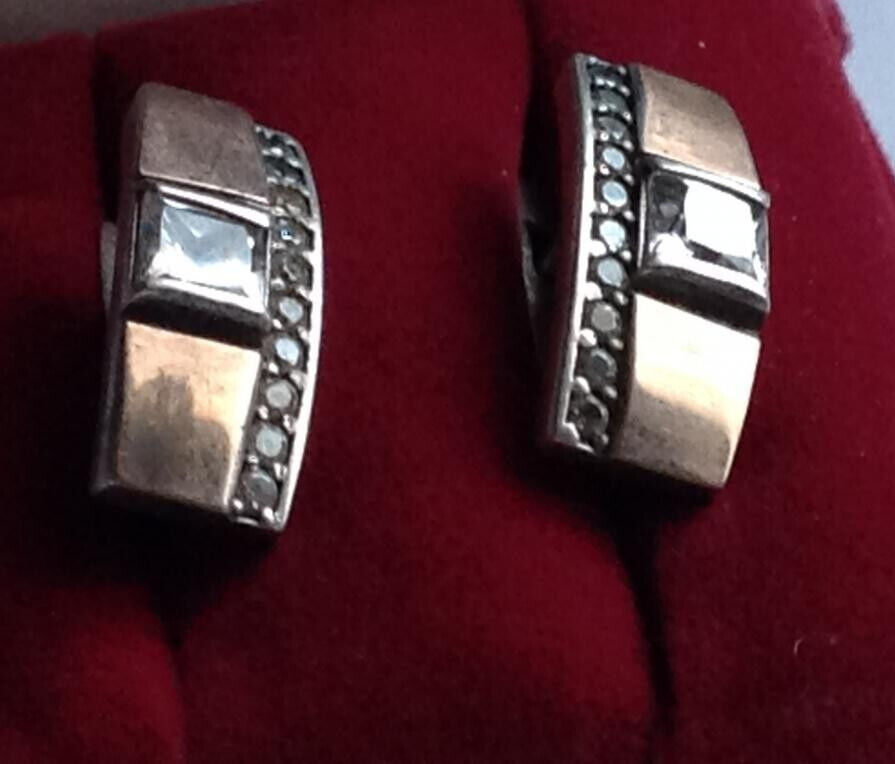 Stylish 925 Silver & 375 Gold Earrings – Elegant Design, 6.60g Unique Jewelry