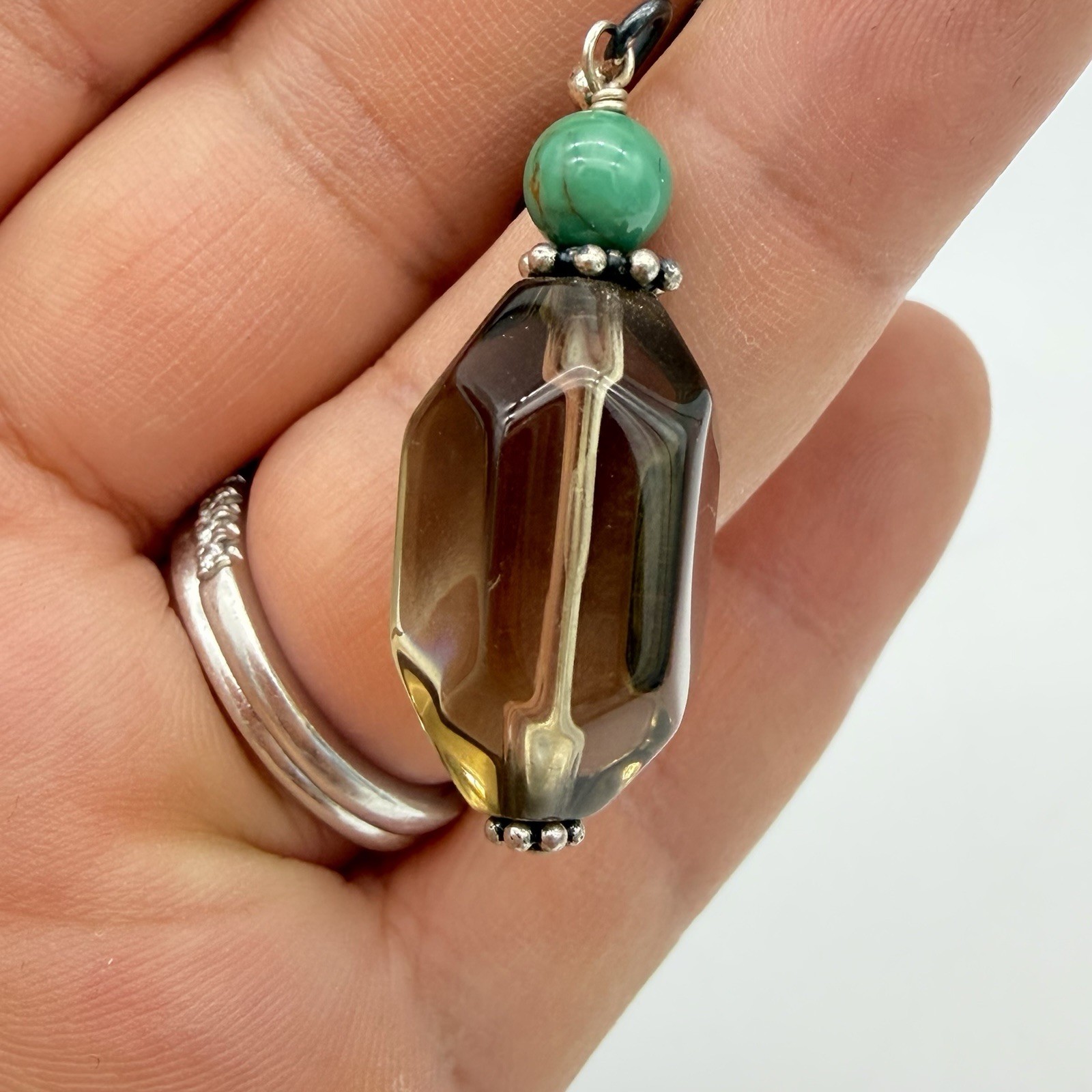Vintage SX Sterling Silver 925 Smoky Quartz Earrings Large Dangle Statement HSN