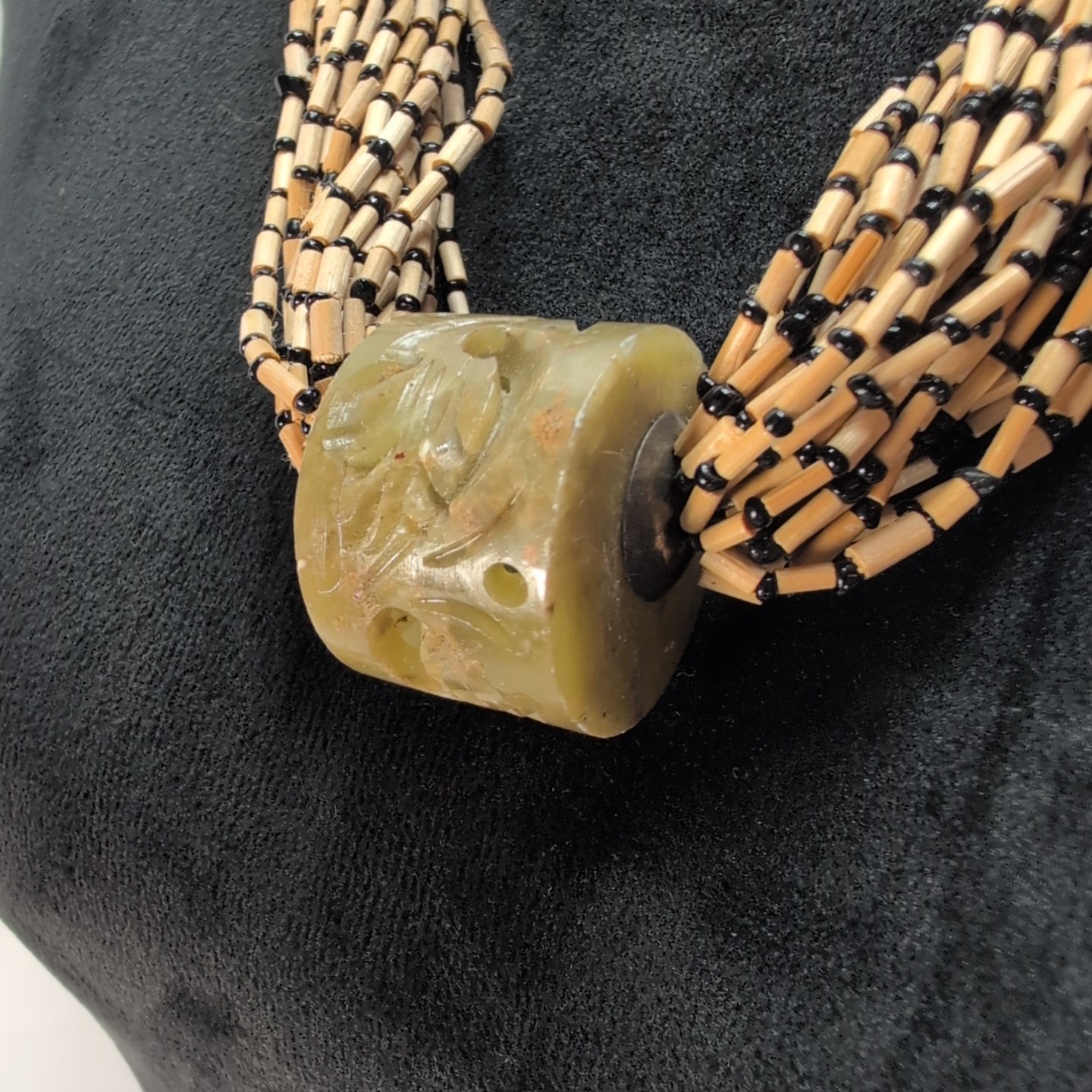 Wooden Beaded Statement Necklace Boho Brown Carved Natural Fairy Cottage Earthy