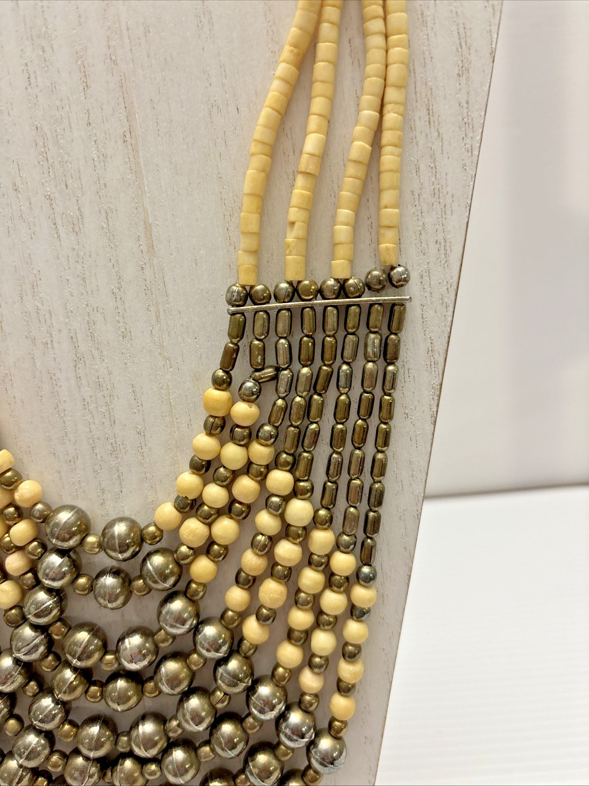 Vintage Beaded Boho Bohemian Style Necklace 22 Inches 8 Strand Jewelry Statement
