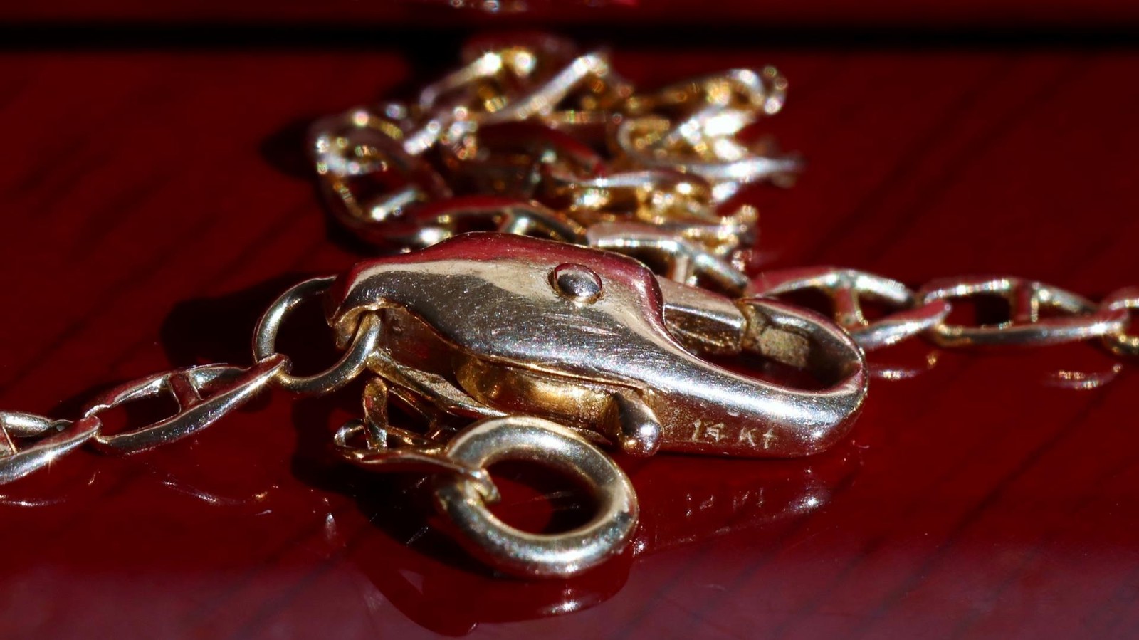 14k yellow gold necklace 18.75″ anchor / mariner link chain vintage 4.25gr N3642