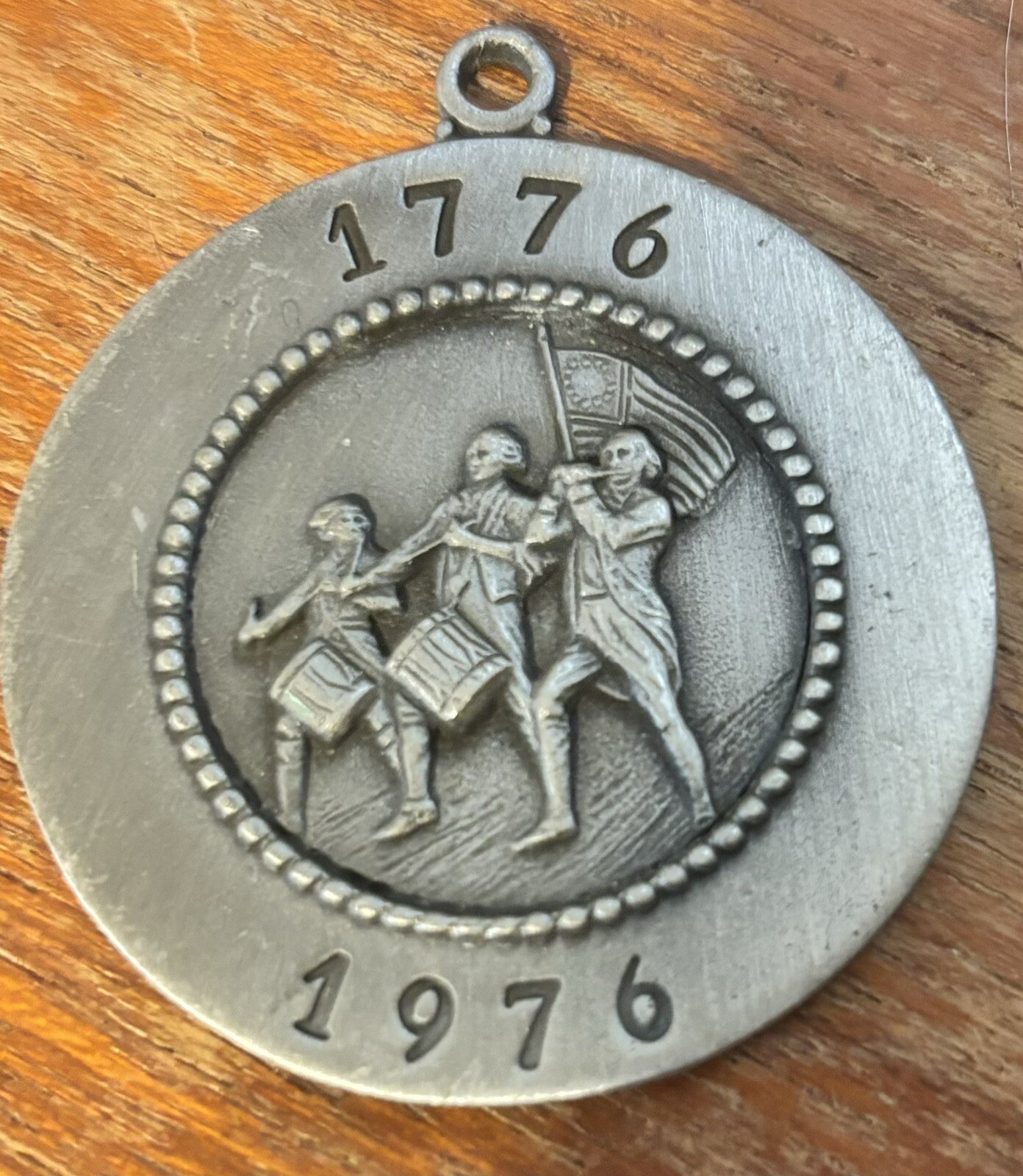 Vntg Pewter Pendent Necklace Bicentennial Spirit Of 76. No chain Included