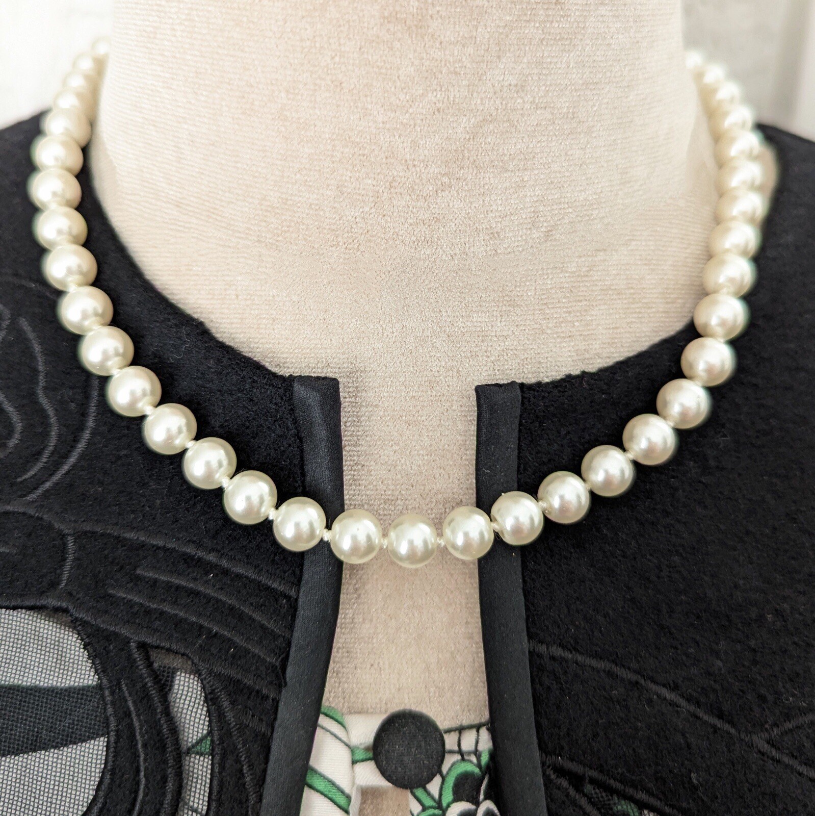 Tassel Fringe Long Necklace Faux Pearl Choker Layered Vintage Jewelry 36”