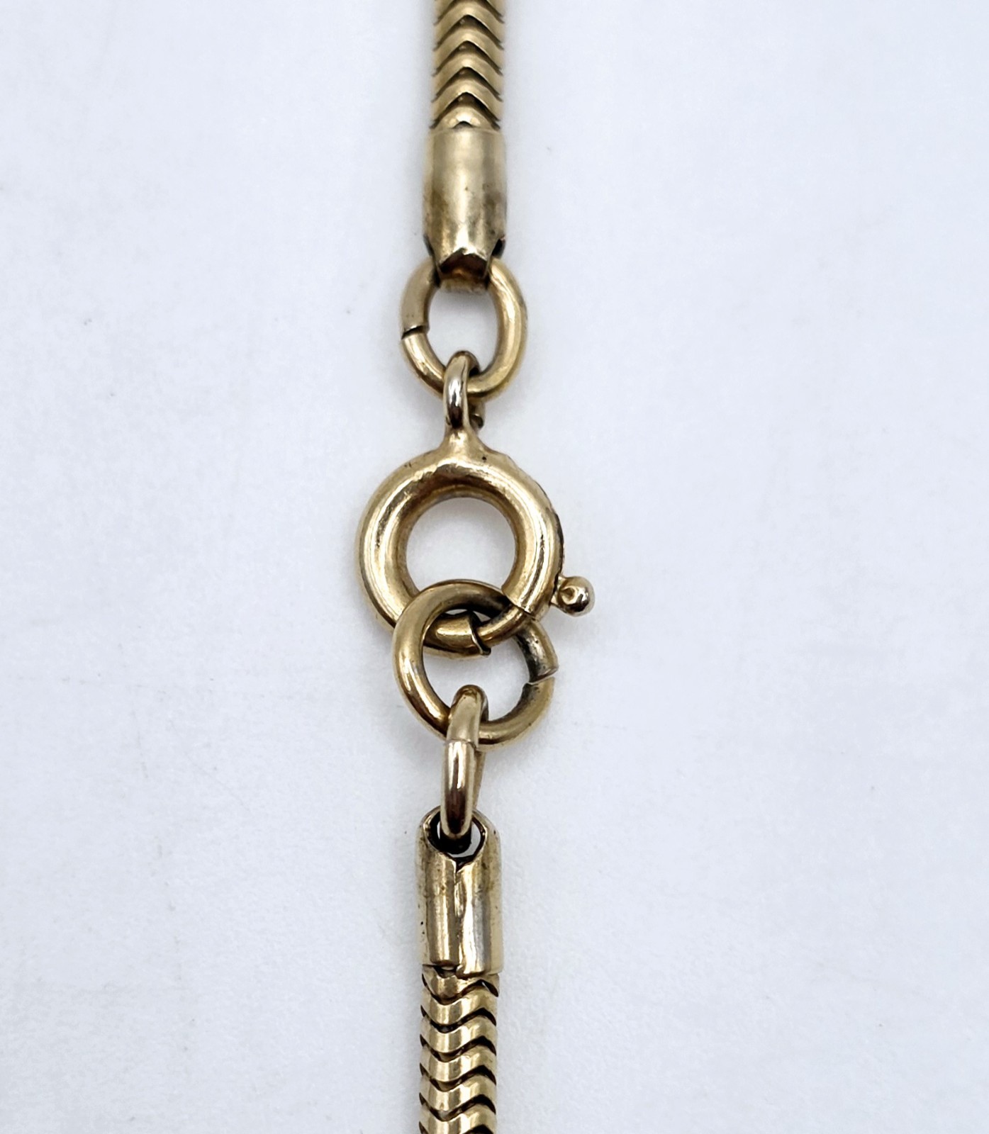 Vintage Art Deco Lavalier Pendant Necklace Gold Tone Black Enamel Crystal 15″