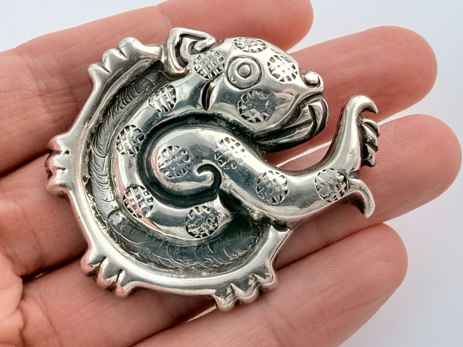 Vintage William Spratling 980 Silver Jaguar Brooch Pin 20g 2 Inch Wide TR-24