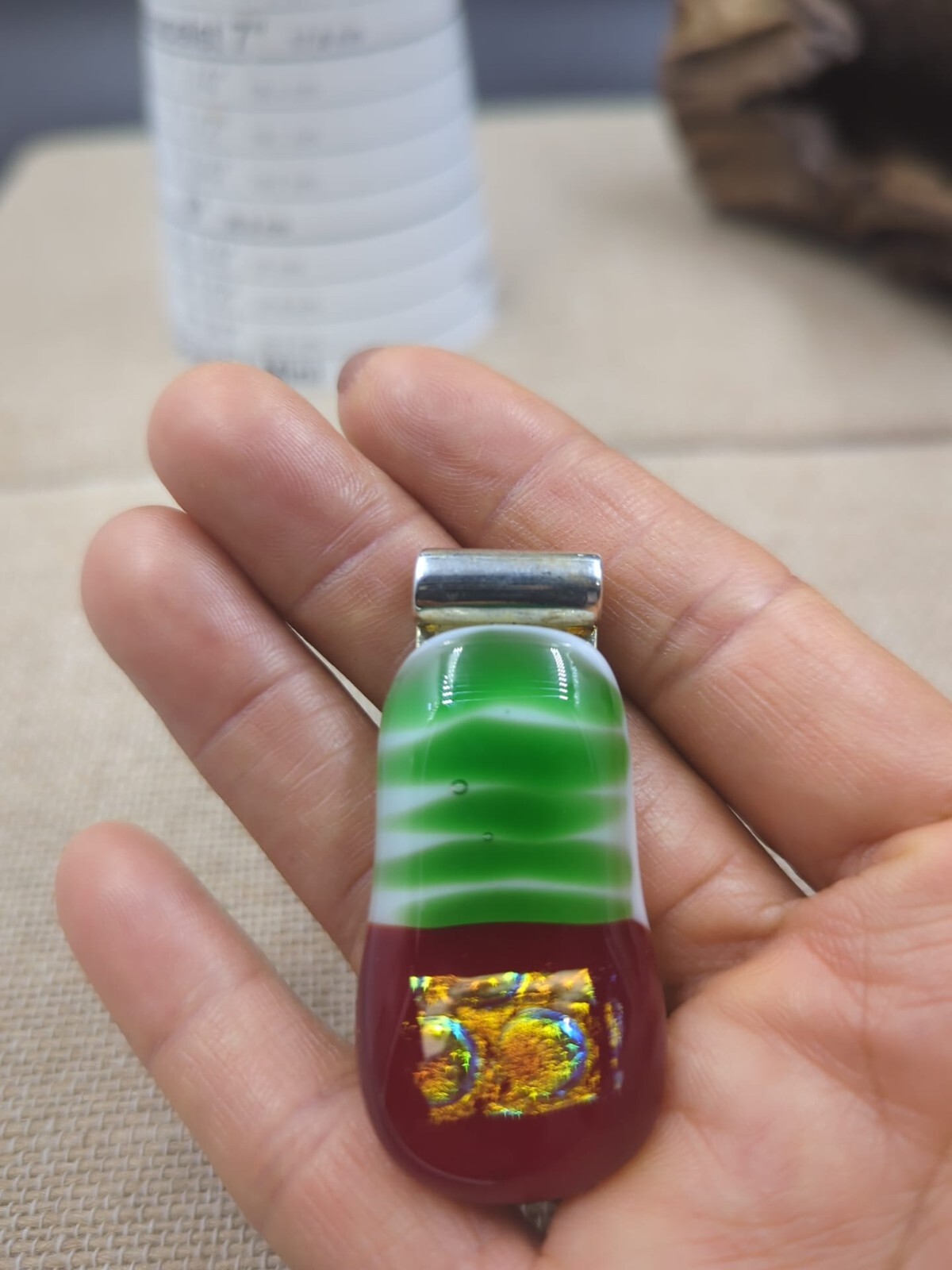 Vintage Genuine MURANO Glass Pendant Only Italy Abstract Art Glass SIGNED