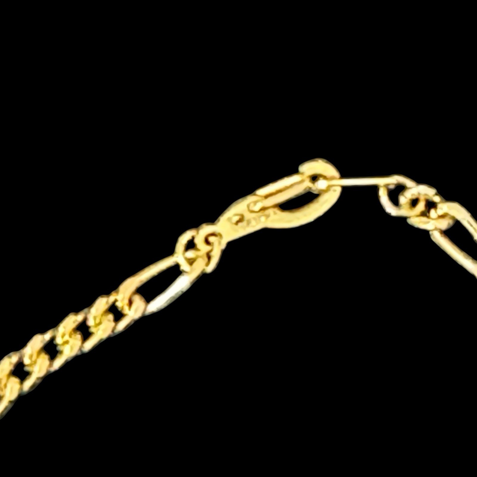 Vintage 14KGP Yellow Gold Plate Figaro Chain Necklace 20 Inch