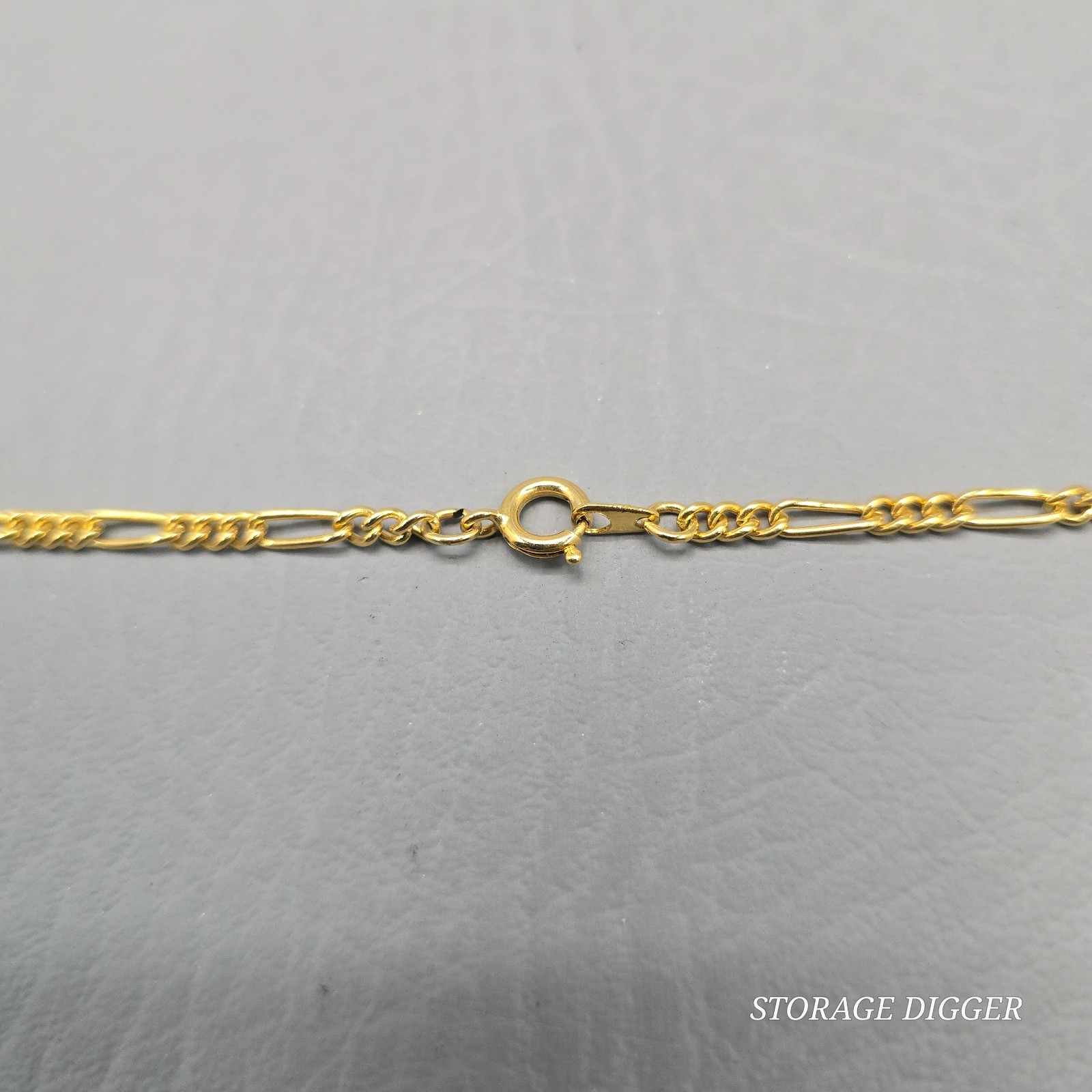 VTG Clear Crystal Bezel Gold Tone Metal Bar Link Chain Station Necklace 35″ Long
