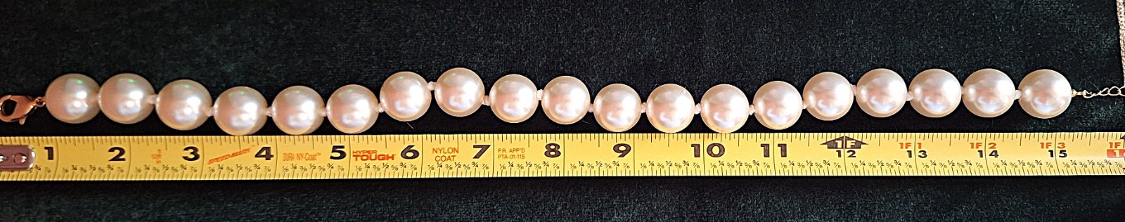 Vintage Large Faux Opulent Pearl Hand Knot Choker Necklace w Extension Chain