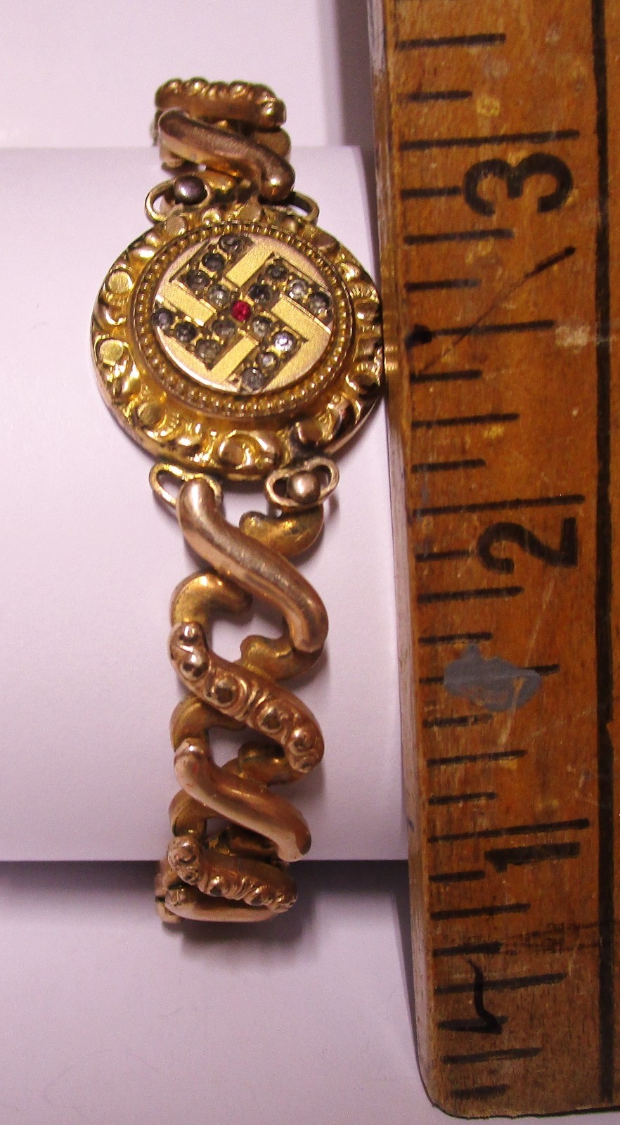 Vintage Copper/Gold Tone – Expanding – Indian Good Luck Design Bracelet