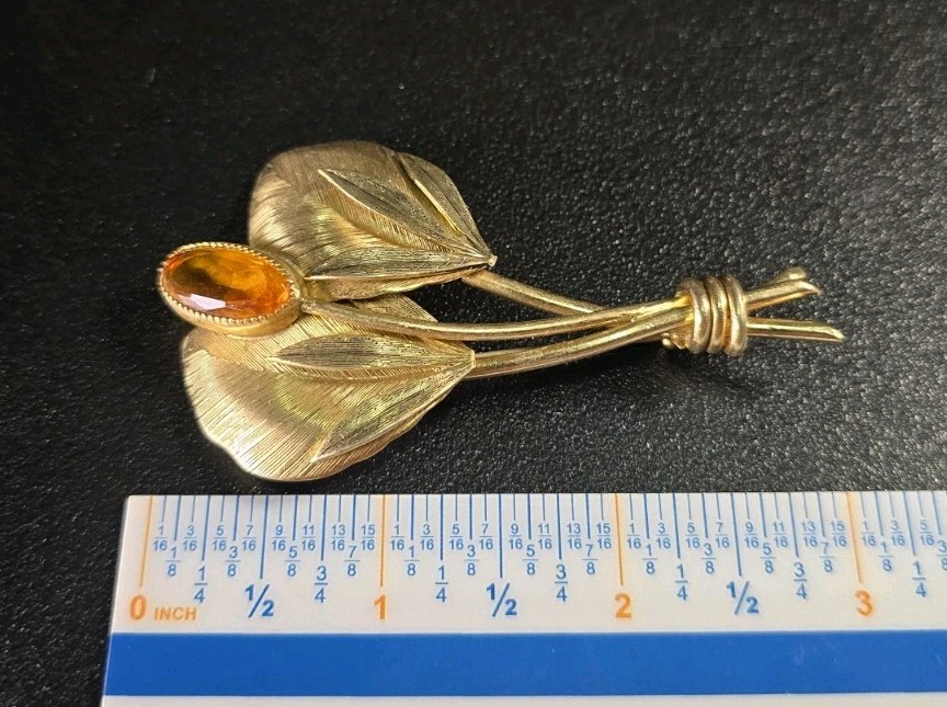 Vintage Mid-Century Czech Glass Brooch