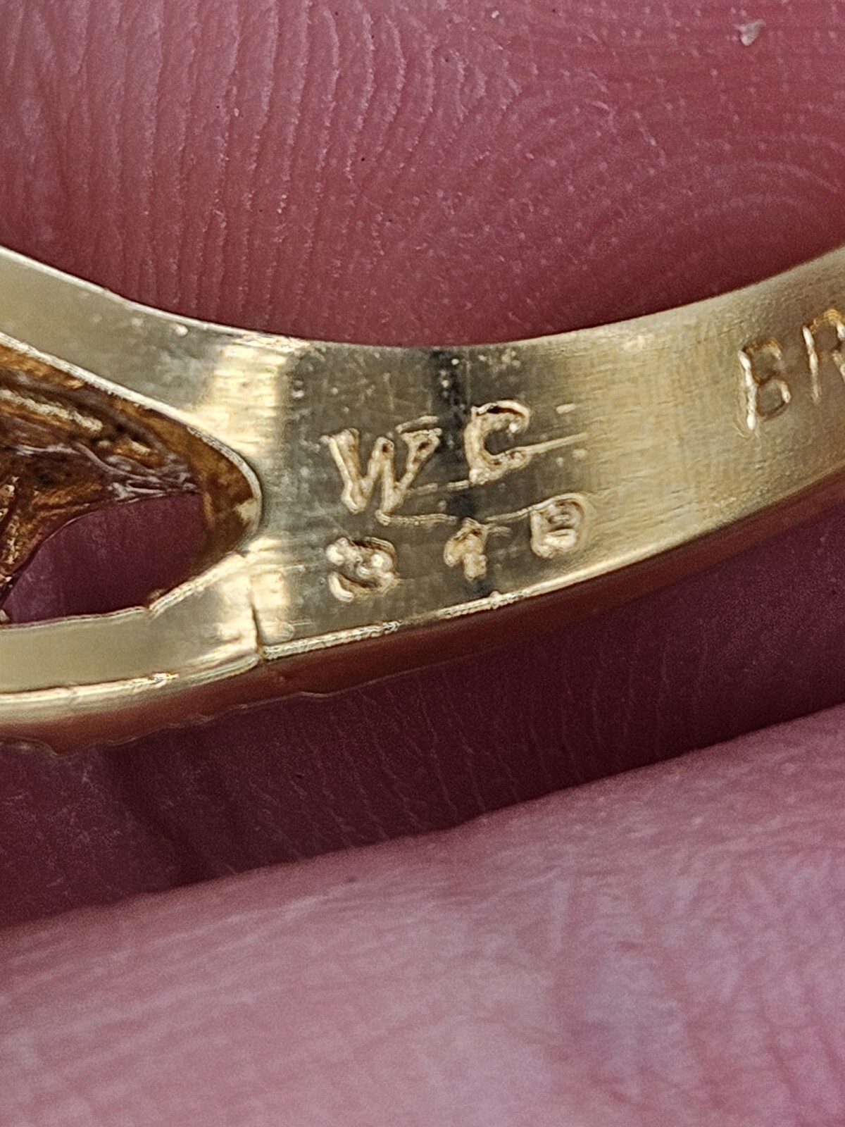 Vintage Modernist Brutalist Gold Tone Finish Over Brass Chunky Ring Size 6