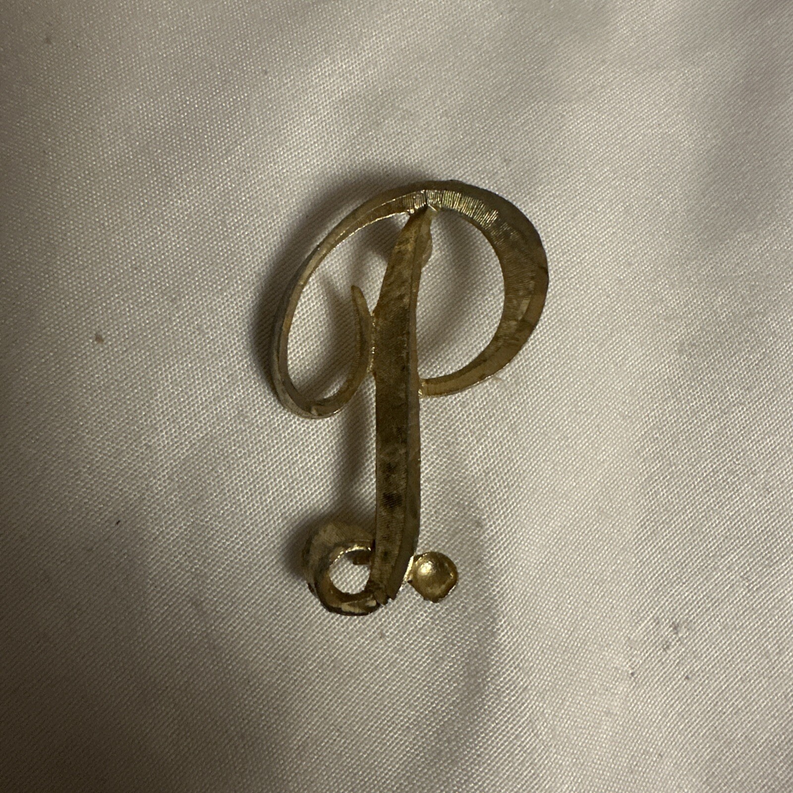 Vintage Signed Mamselle Monogram Letter P Brooch