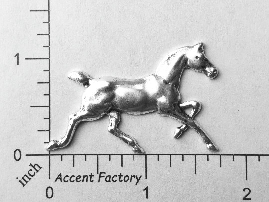 40204 Matte Silver Oxidized Large Running Horse Jewelry Finding