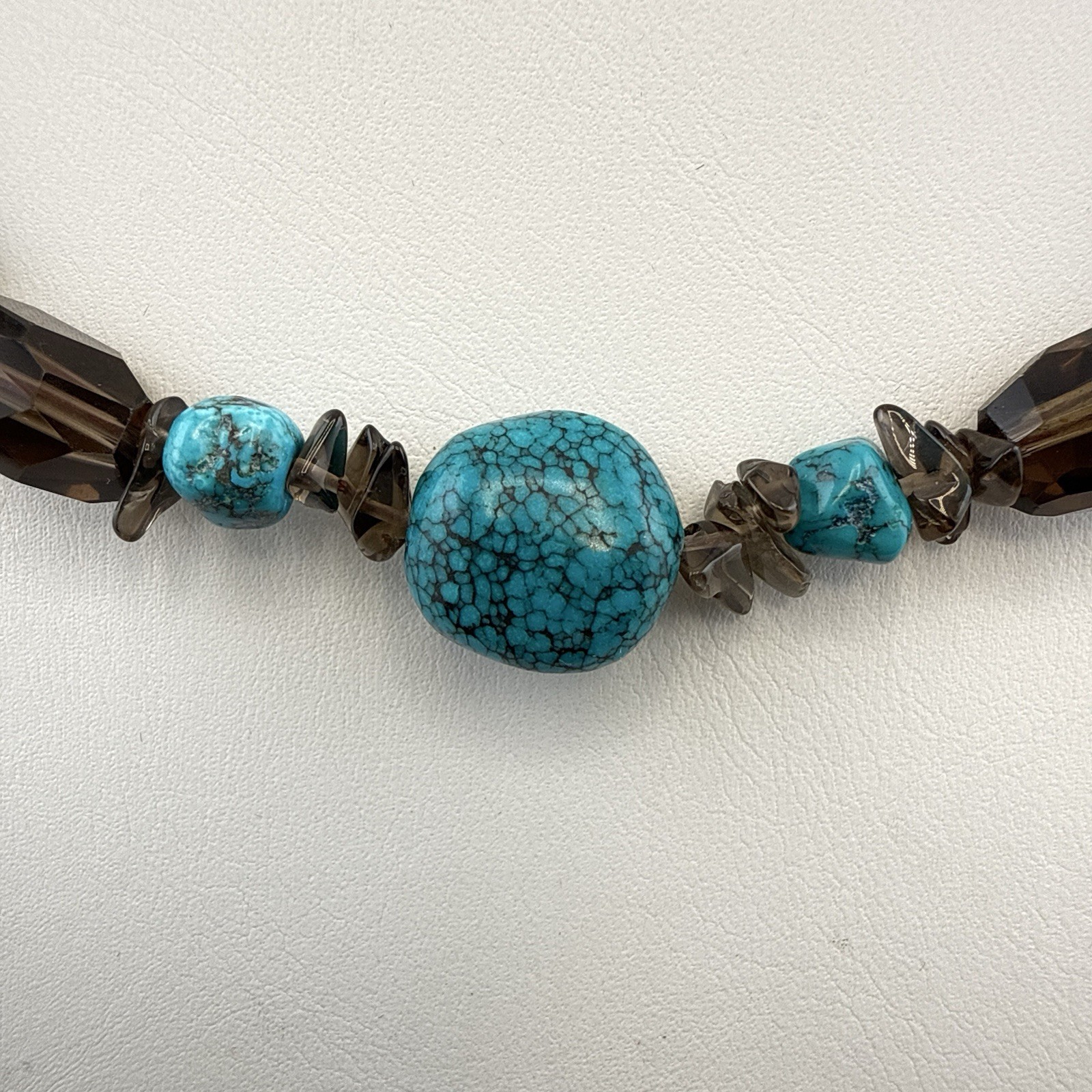 Deb Guyot Necklace Blue Turquoise Quartz Sterling Silver 925 HSN Beaded Matrix