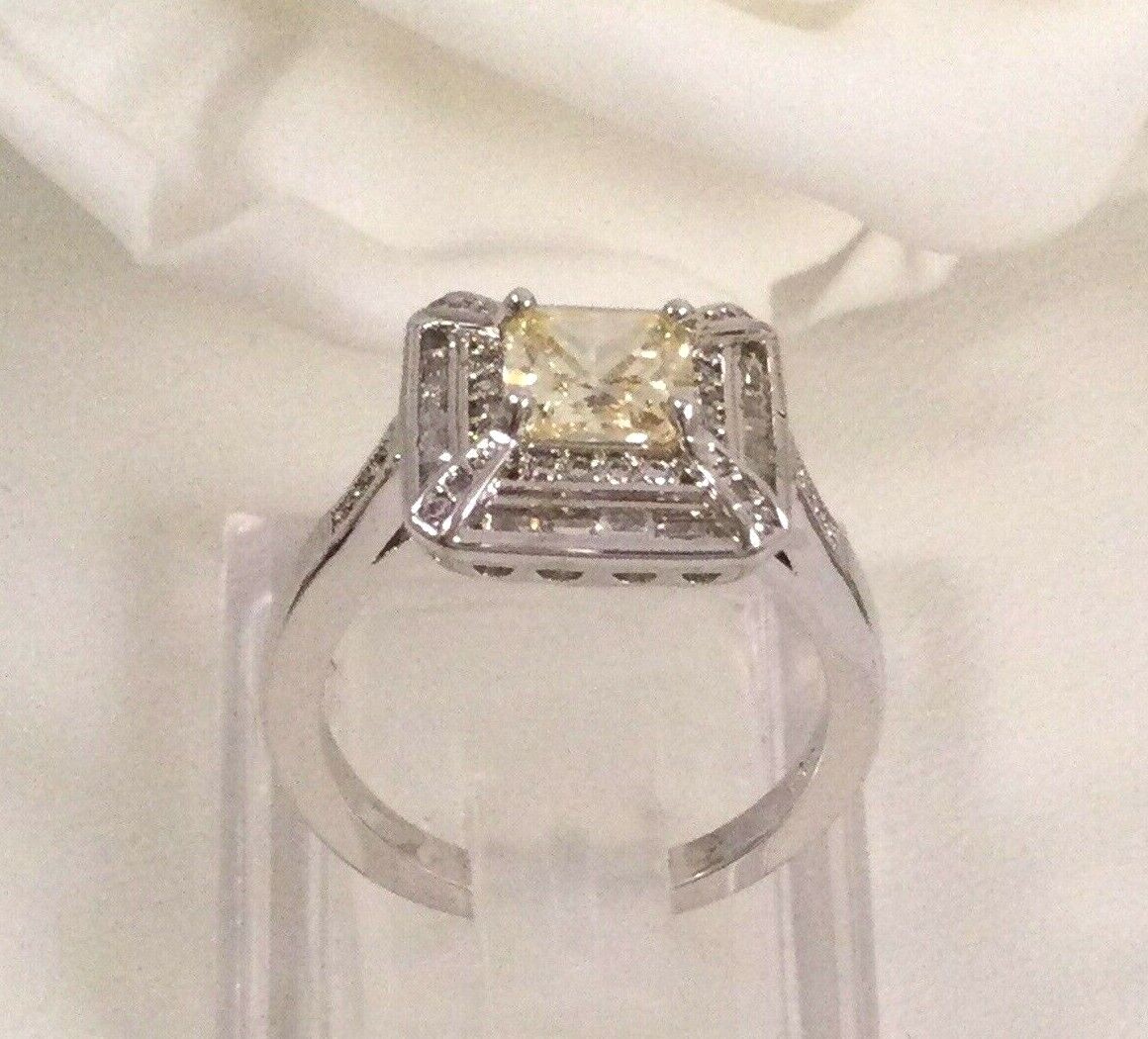 Vintage Jewellery White Gold Ring Champagne White Sapphires Antique Deco Jewelry