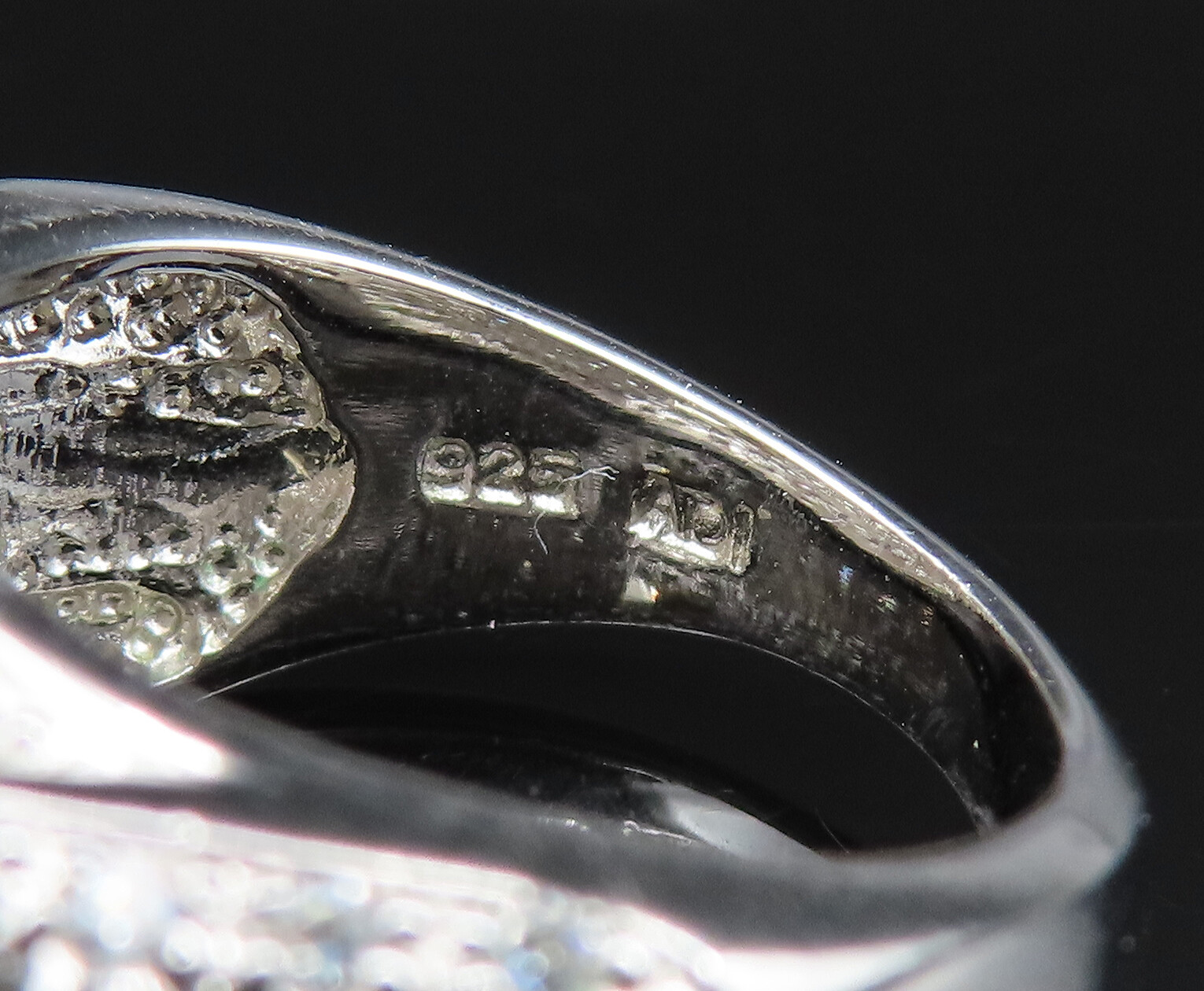 925 Silver Vintage Emerald Cut Citrine & Cubic Zirconia Ring Sz 7.5 RG25498
