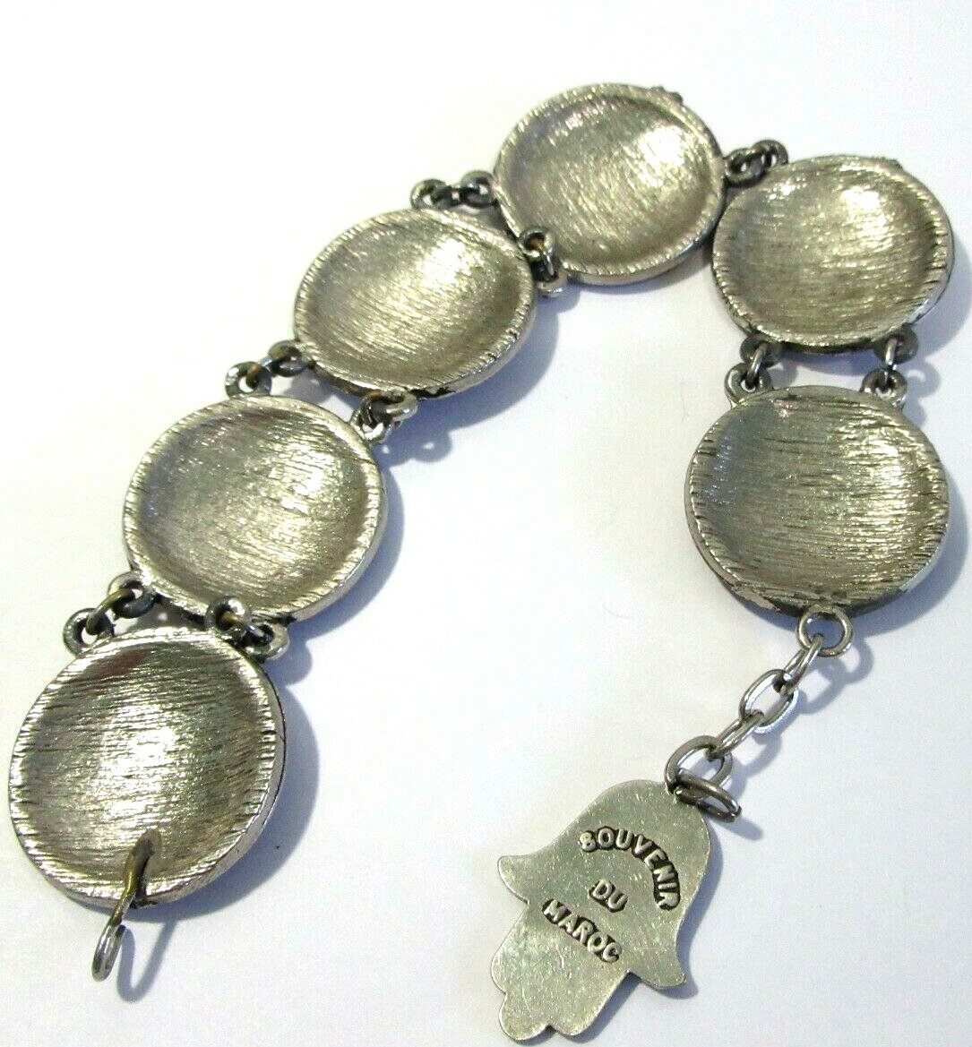 VINTAGE HAMSA HAND CHARM PROTECTION BRACELET SOUVENIR MOROCCO