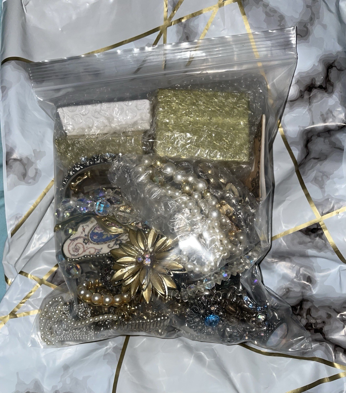 Vintage Mixed Estate Jewelry Mystery Lot – One Gallon Bag – 925 SILVER INCLUDED!