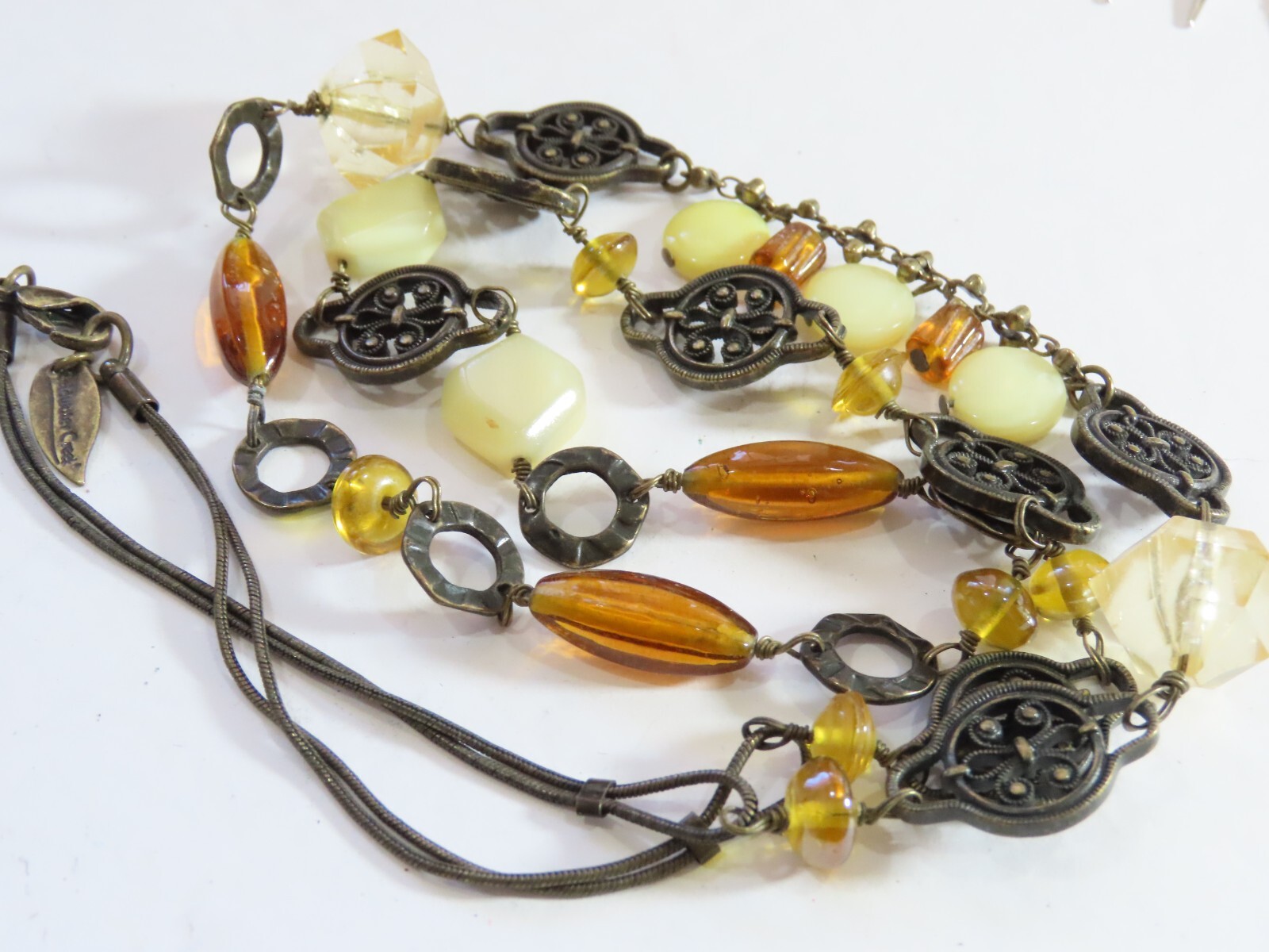Vintage Necklace Lot Beaded Feather Lucite Coldwater Creek Icing FI + C3112