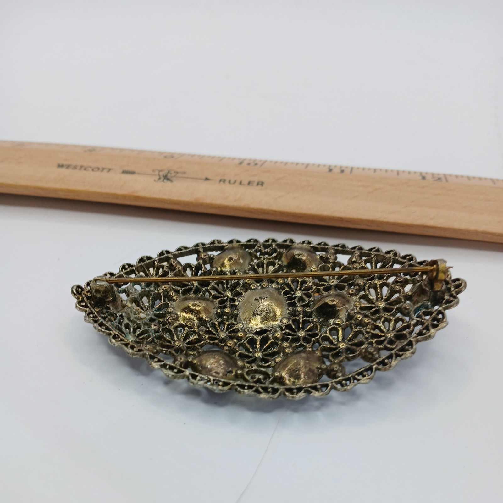 New England Works Brooch Pin Czech Rhinestones
