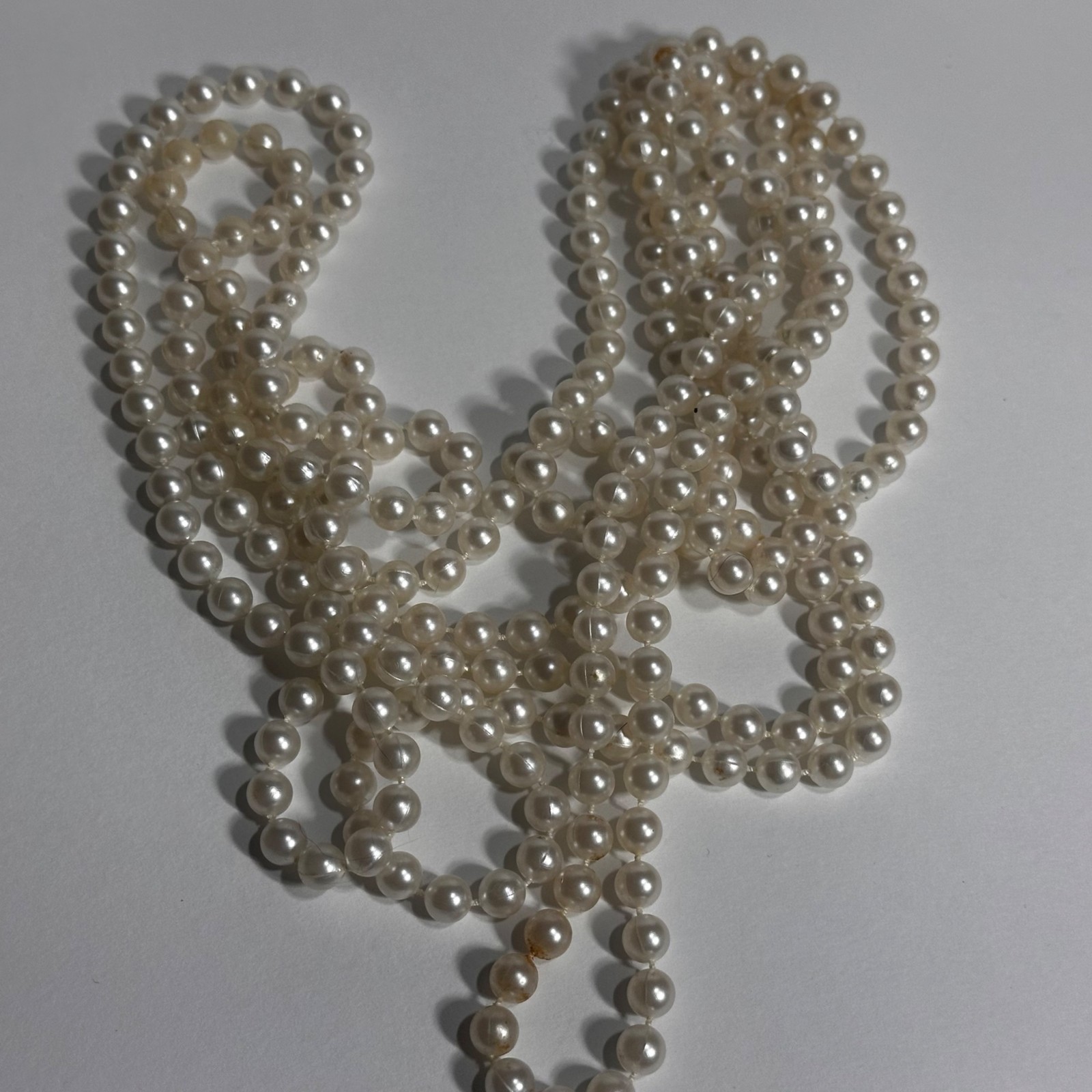 Vintage Beaded Necklaces Faux Pearl Necktie Multi Color MCM Retro 14 pc
