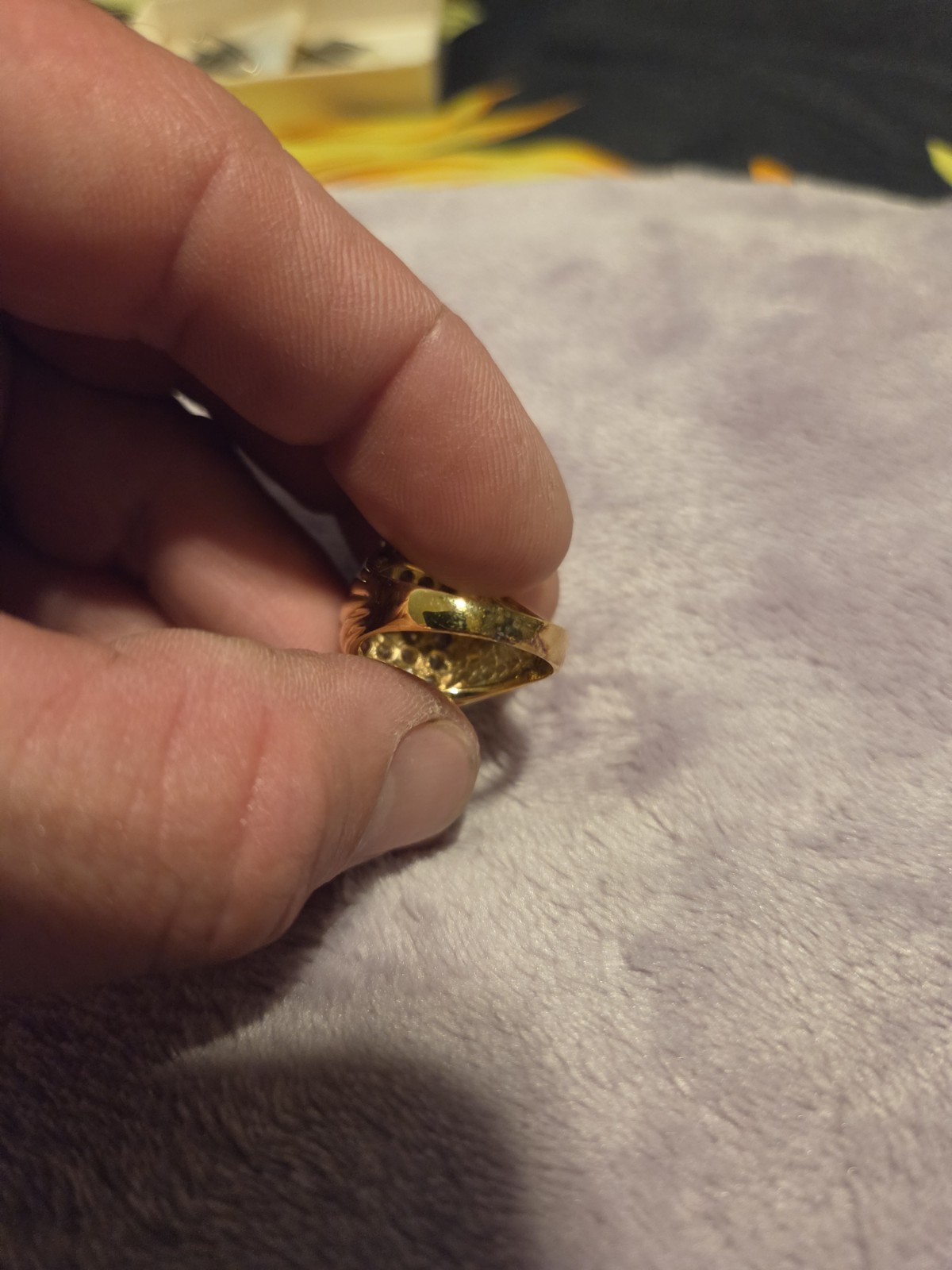 Beautiful Gold Plated Over 925 Sterling Cubic Zirconia Cluster Ring Size 7