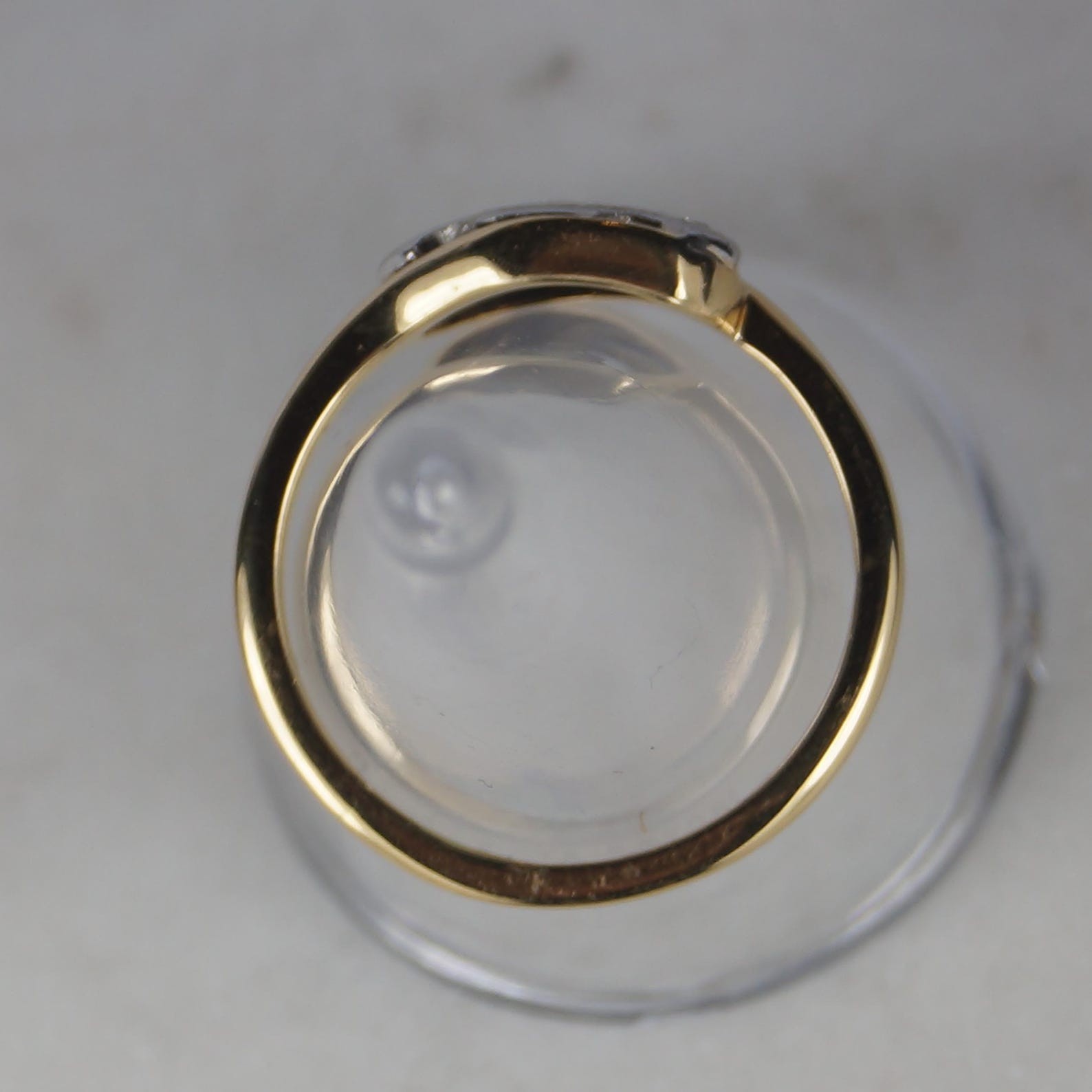 14Kt Gold Two Tone Finish Lab Created Diamond Art Deco 925 Sterling Silver Ring