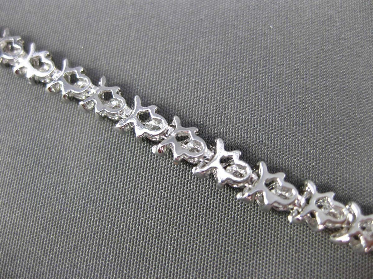 ESTATE 1.0CT DIAMOND 14KT WHITE GOLD 3D LOVE TENNIS BRACELET E/F VS/VVS #24202