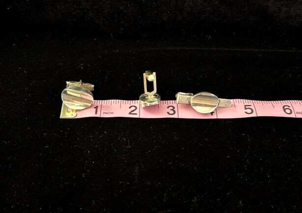 VTG Signed TAXCO MEXICO Sterling 925 Modernist Cuff Links Tie Clip Set 12.2 G
