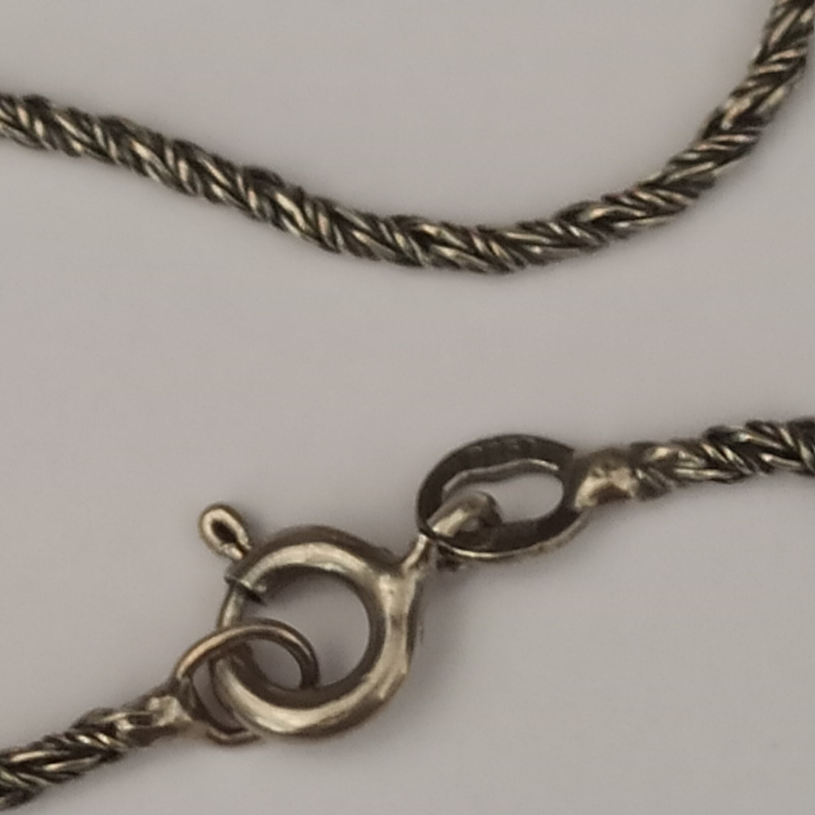 VTG Silver Artisan Necklace Modernist Articulated Links Textured Bib 90s Gift