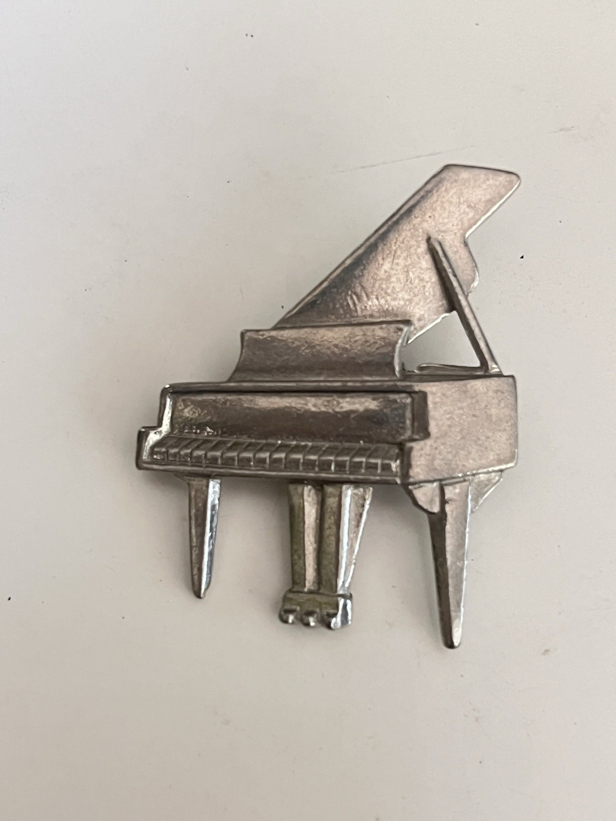 Vintage Pewter Grand Piano Brooch Pin. Signed Clift.