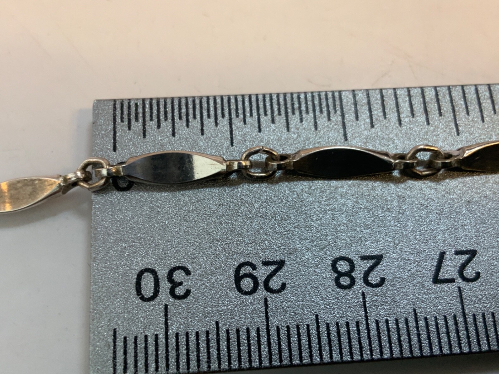 Vintage Sterling Silver Bar Link Chain 18’’ Necklace