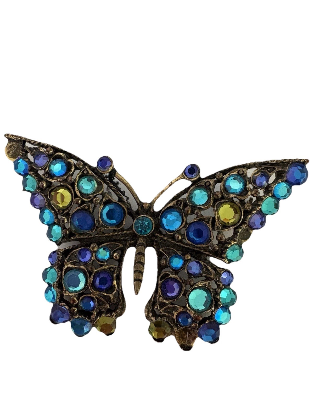 Chico’s Butterfly Pin/Brooch with Blue and Purple And Yellow Stones