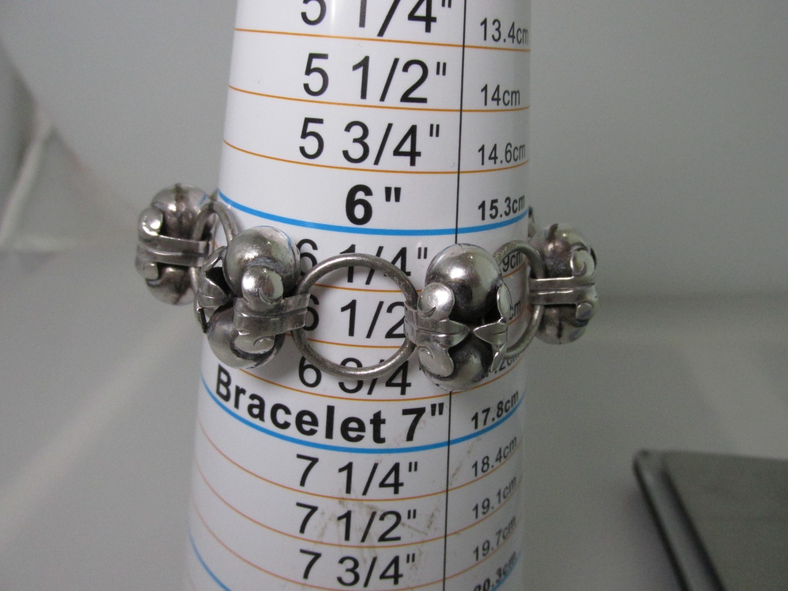 1940’s Design Mexico Taxco 980 Silver Pearl Link Bracelet Floral 32grams