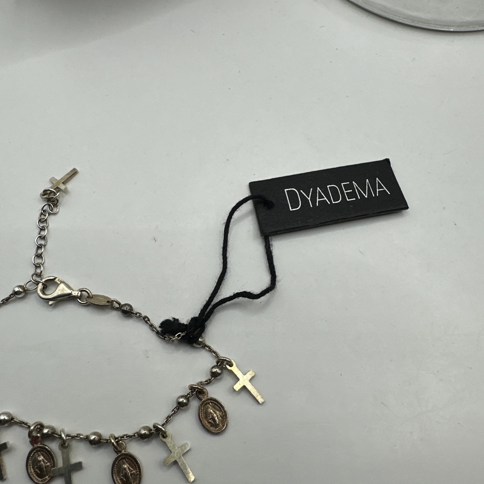 925 Vermeil Gold Over Sterling Silver Dyadema Rosary Bracelet Mary 6.5-8” NWT