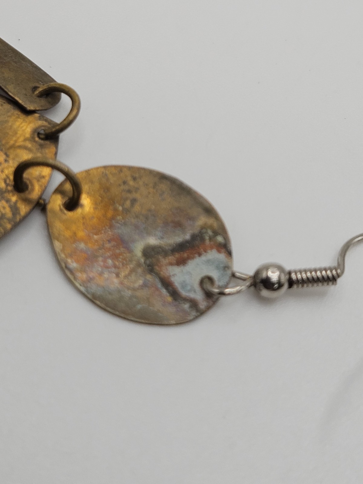 Vintage Brass Tone Articulated Man Person Dangle Earrings