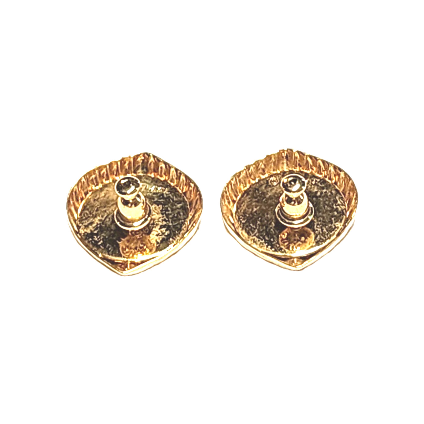 Vintage Napier Gold Tone Leaf Design Textured Post Stud Earrings Leaves Nature