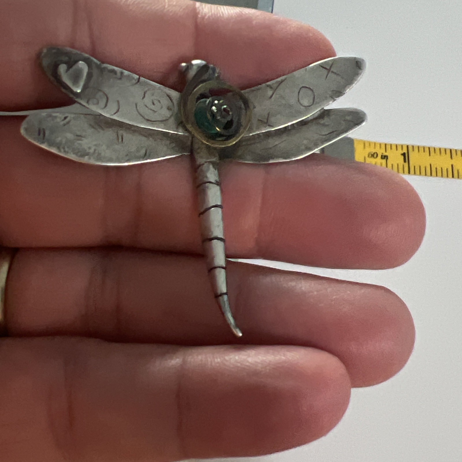 Modernist A. Klein Sterling Silver Dragonfly Brooch / Pin Art