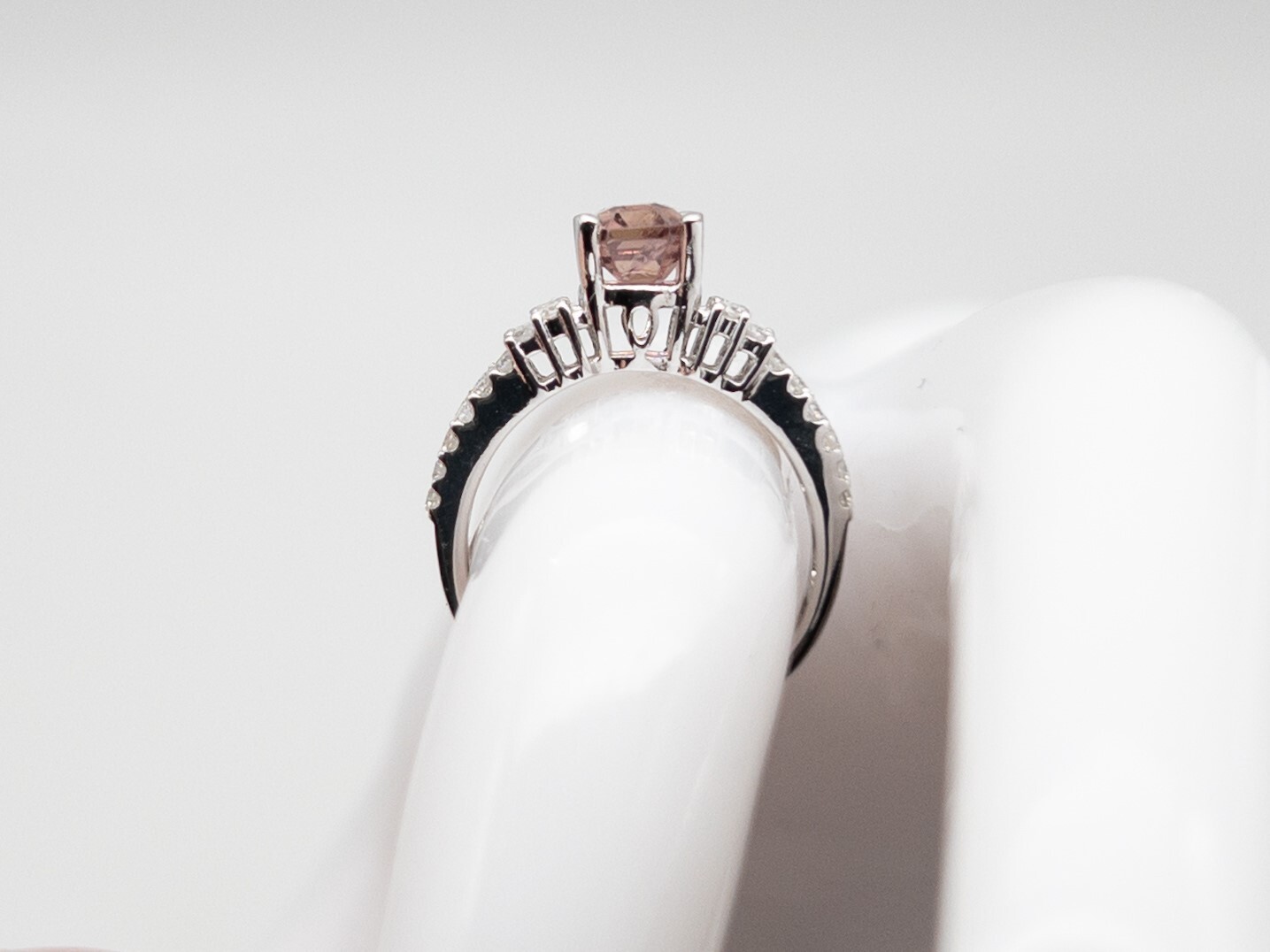 $7K 3ct NO HEAT Certified Purple Pink Sapphire Diamond 18k White Gold Ring