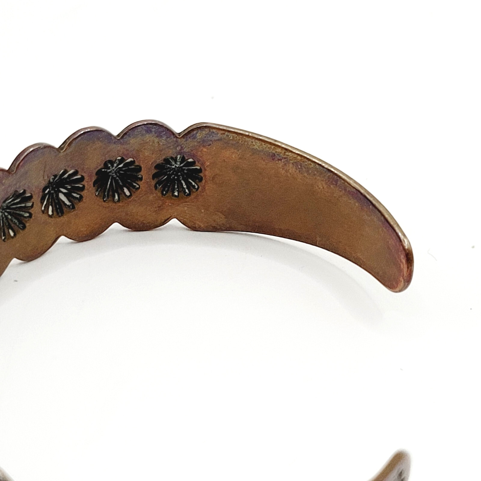 Copper Southwestern Concho Repousse Arrow Engraved Design SMALL Cuff Bracelet