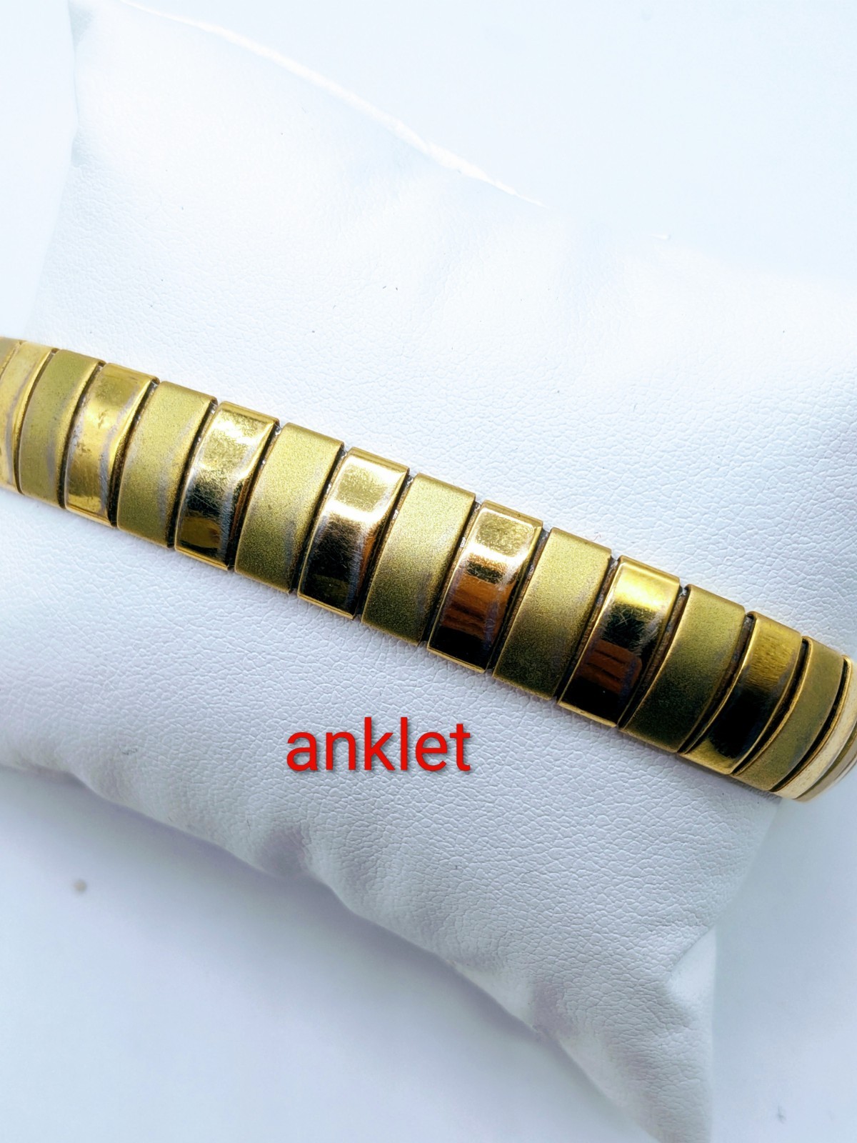 Gold Tone Jewelry Set Braided Snake Chain Choker, Anklet, And Bangle (B145)